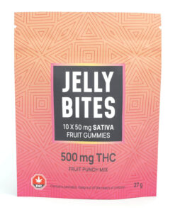 500mg THC Sativa Fruit Punch Mix Gummies (Jelly Bites)