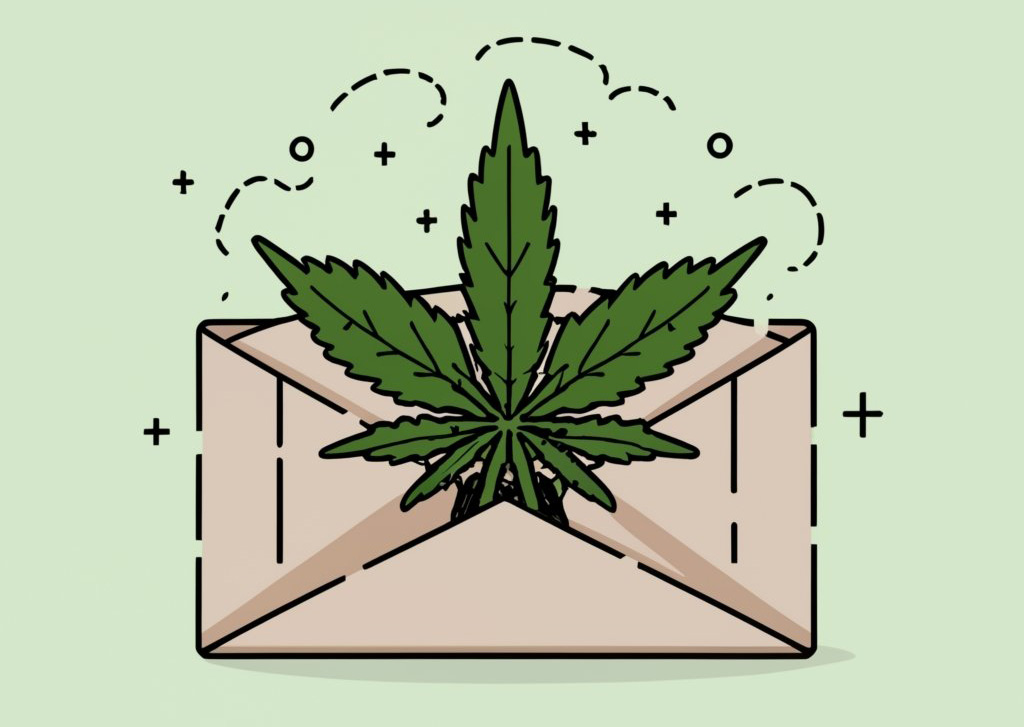 cannabis in a postal envelope - TropicExotic Weed Delivery Toronto
